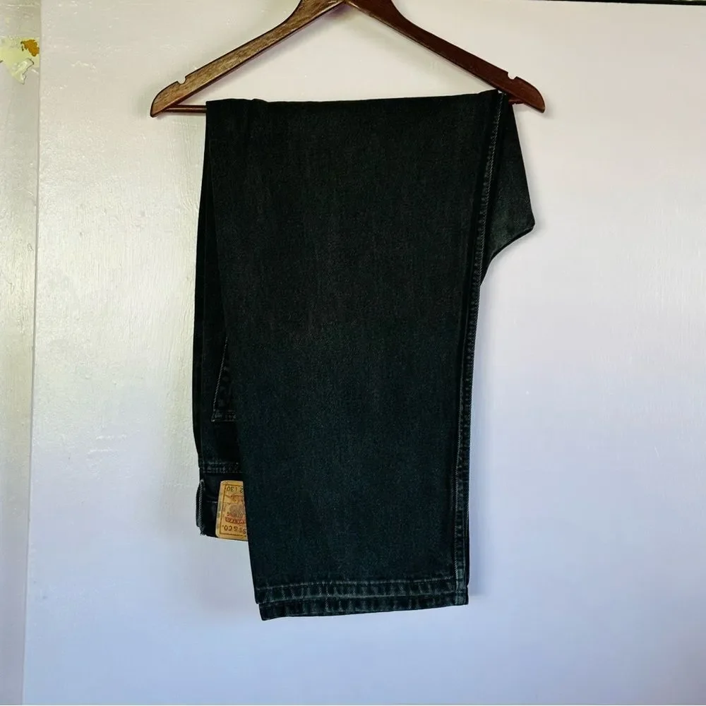 Men's Levi’s Relaxed Fit 550 Black Jeans Sz 42 X 30 - Picture 3 of 7